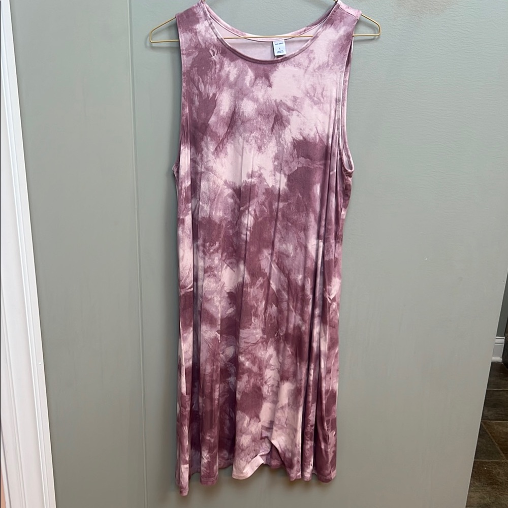 Purple Tie-Dye Sleeveless Dress